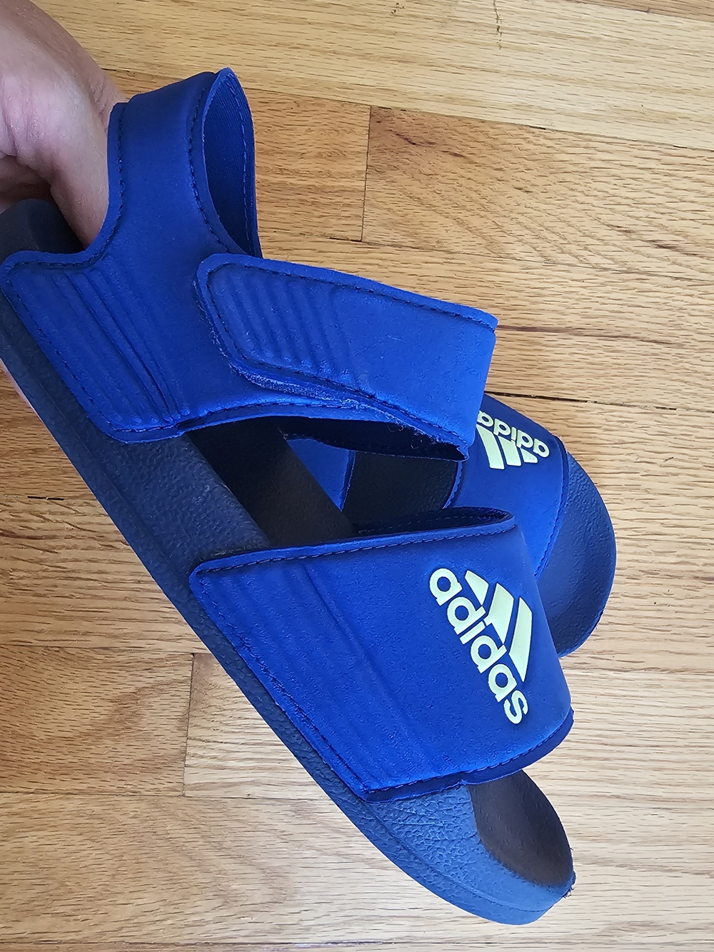Adidas Adilette Kids Navy Blue Adjustable Strap Slide Sandals Size 2